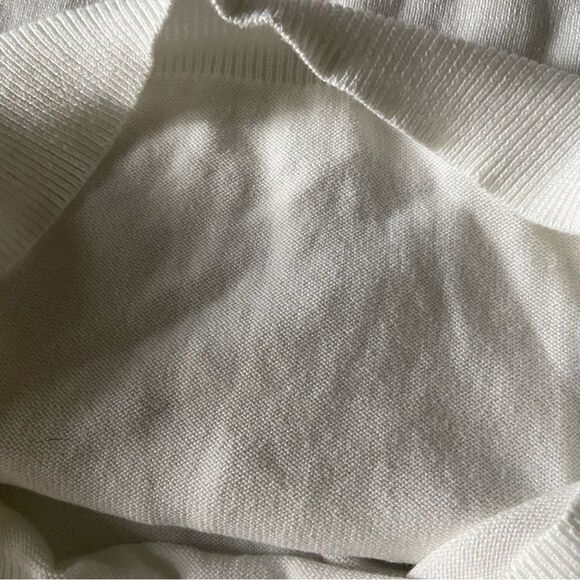 Express Men’s V Neck Sweater Snow White Cotton Size Large - Picture 8 of 9